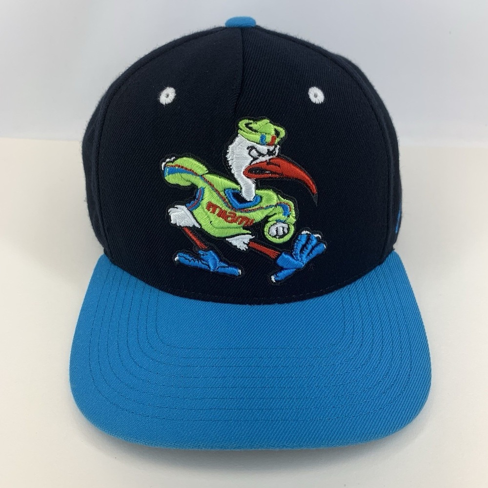 Miami Canes Hat Black Blue Sebastian Ibis Zephyr Snapback Baseball Cap